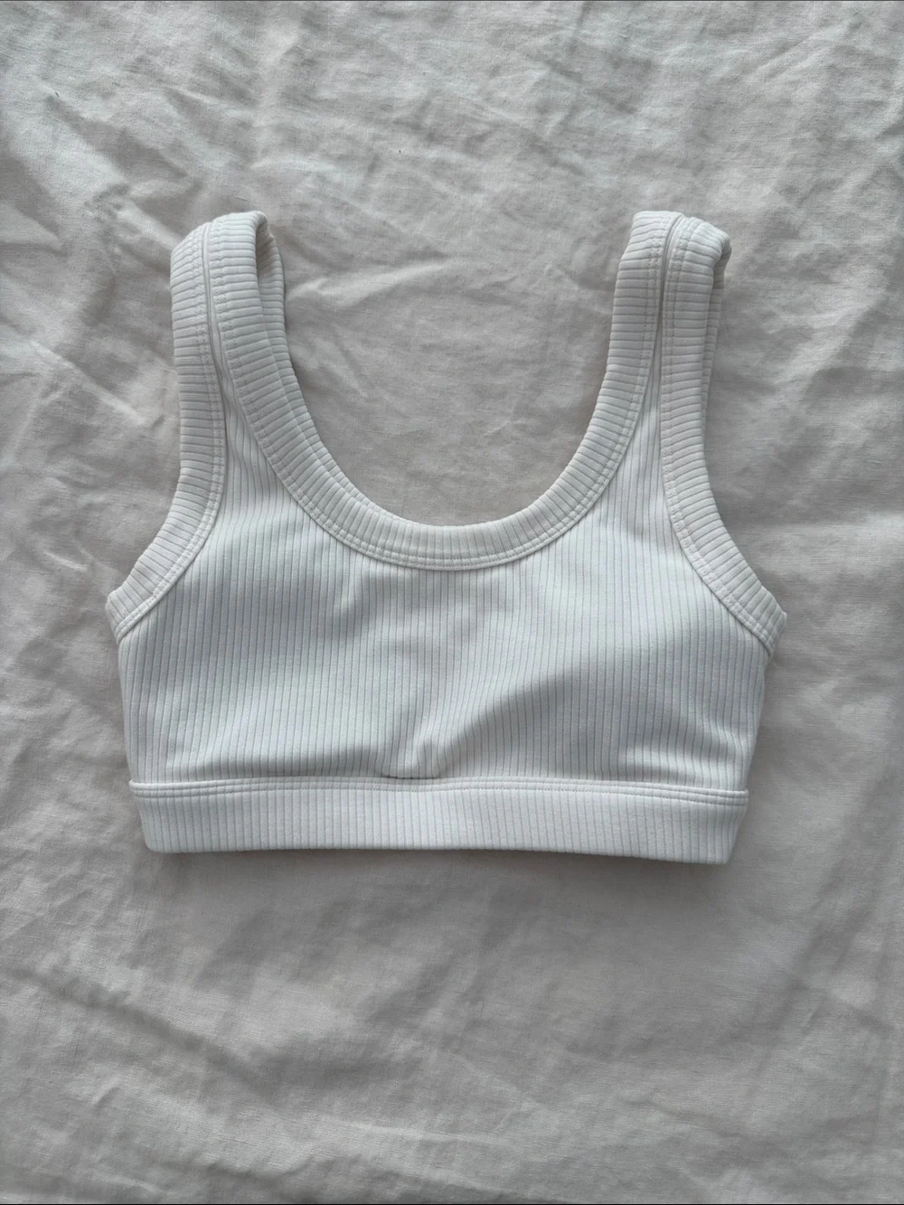 ALO Yoga White Ribbed Crop Bralette